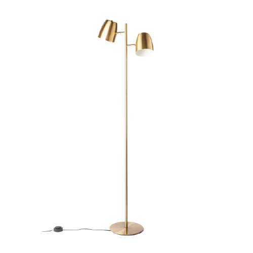 Lámpara de pie doble bronce modelo frida